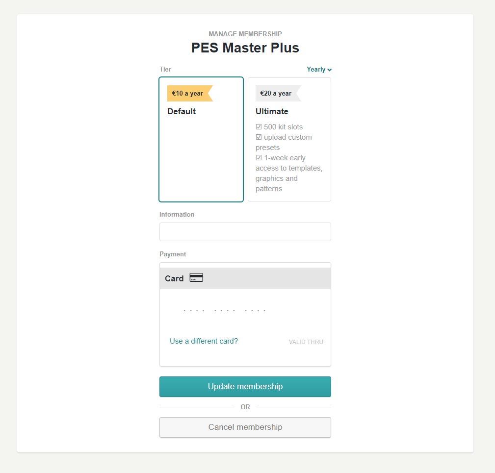 Manage Membership menu